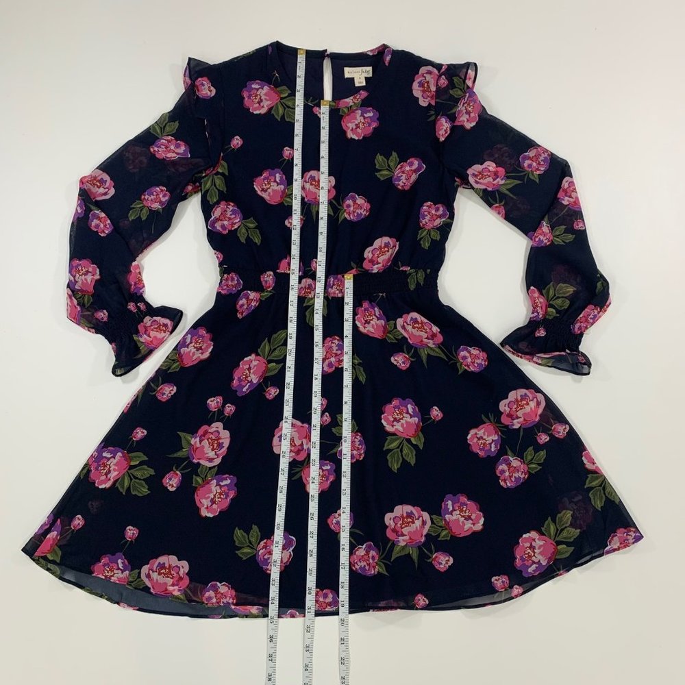 Maison Jules Women's Dress S Floral Print Fit & Flare Dress Navy Blue S - Picture 8 of 12